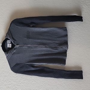 Armani Exhange Outlet dark grey extra small zip-up fitted hoodie